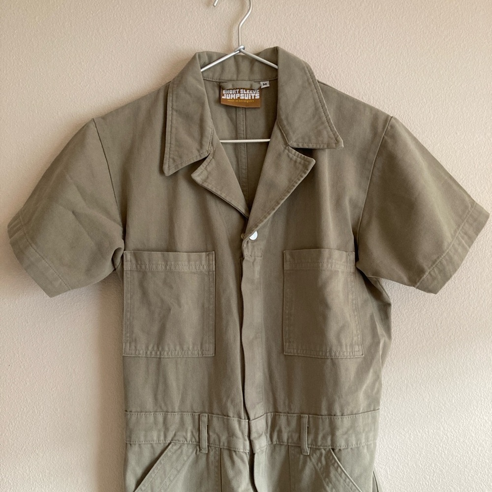 Big Bud Press Short Sleeve Jumpsuit in Khaki Grey